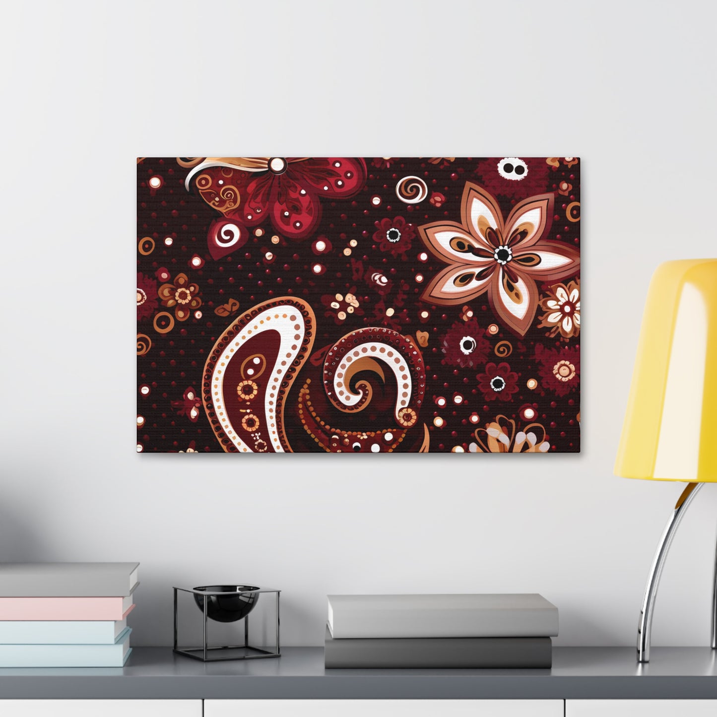 Maroon Flowery Paisley I
