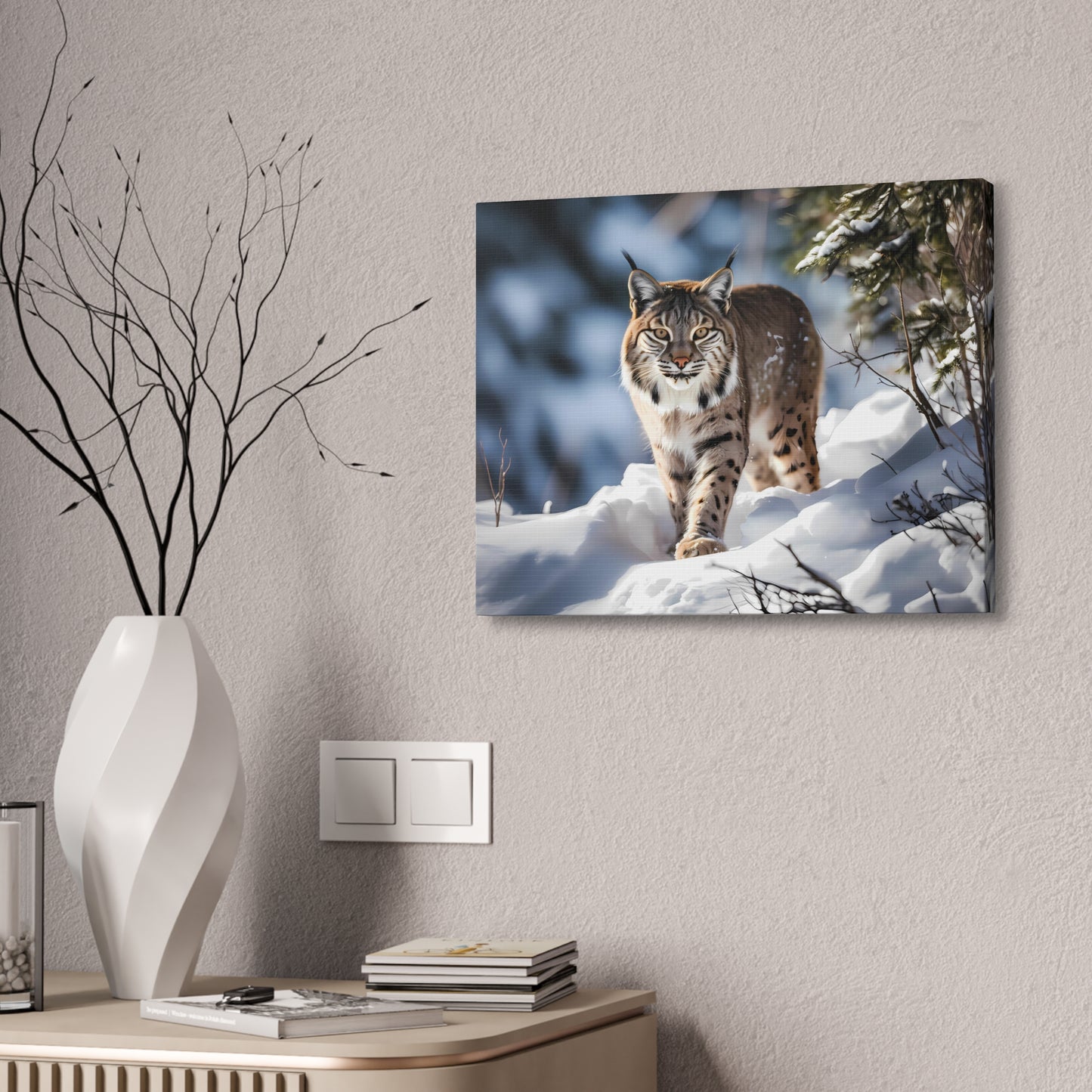 Cat Scratch Fever - Bobcat Canvas Art Print (1.5'')