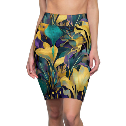 Tropical Botanical Pencil Skirt