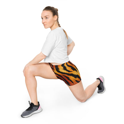 Tiger Print Womens Workout Shorts