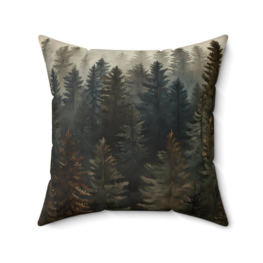 Pine Forest Faux Suede Square Pillow