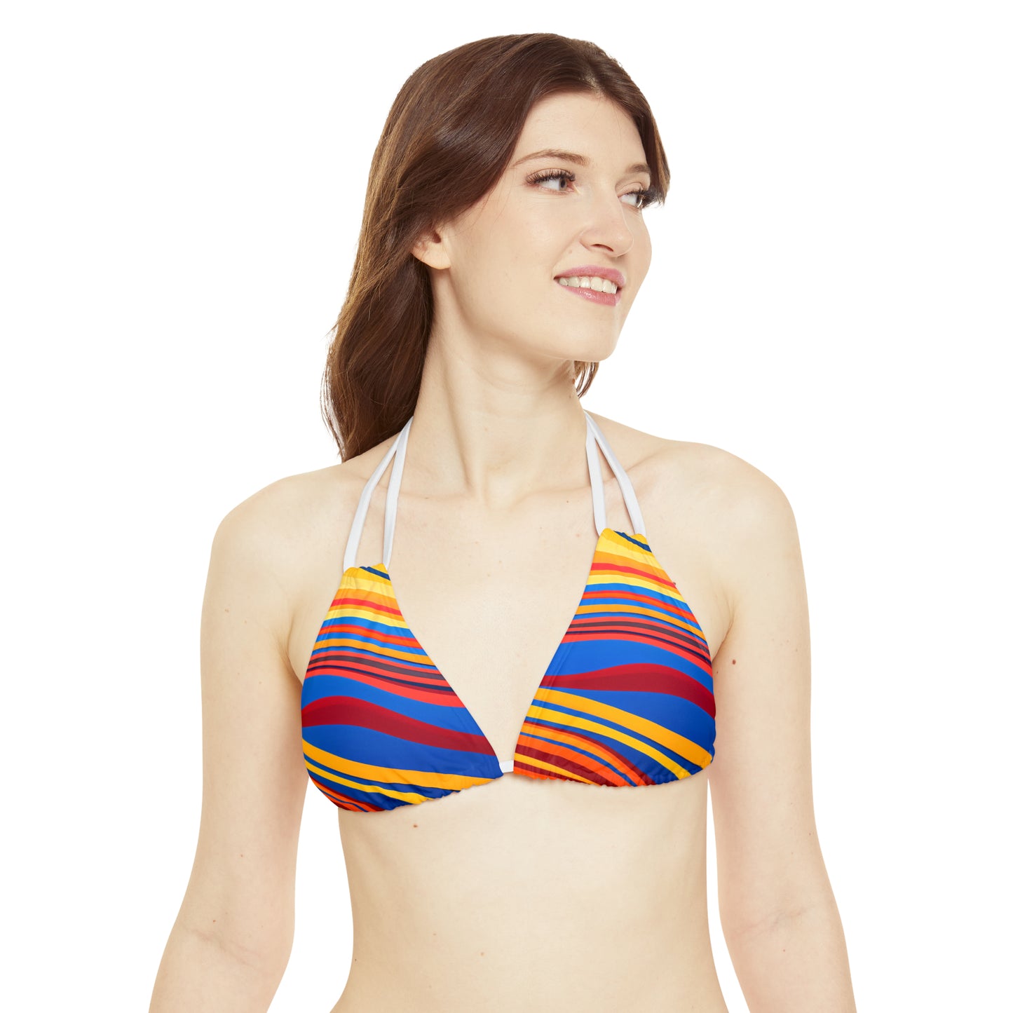 Flowy Stripes Strappy Bikini Set