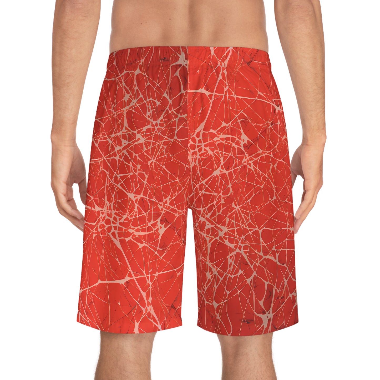 Red Fractured Board Shorts
