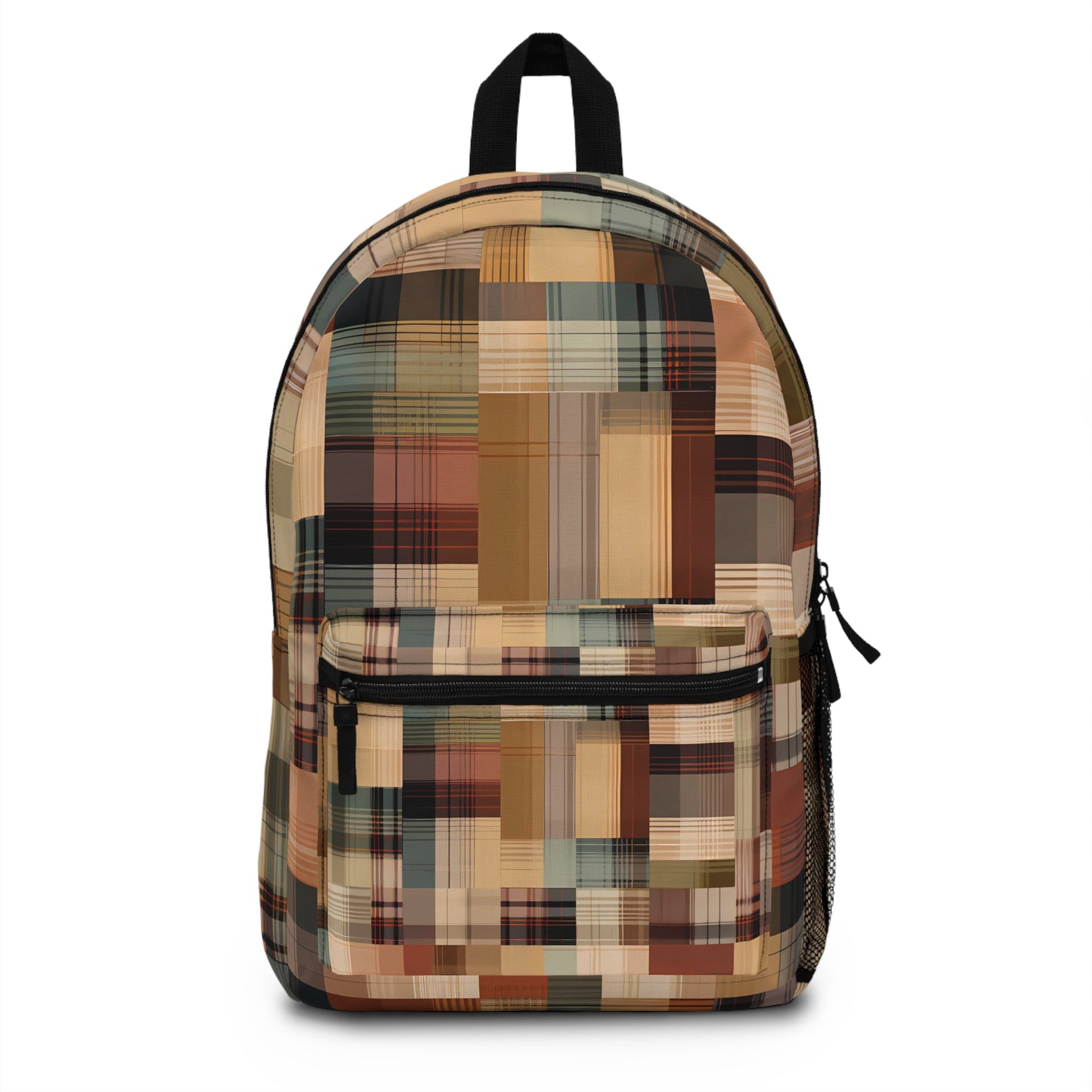 Abstract Plaid Backpack