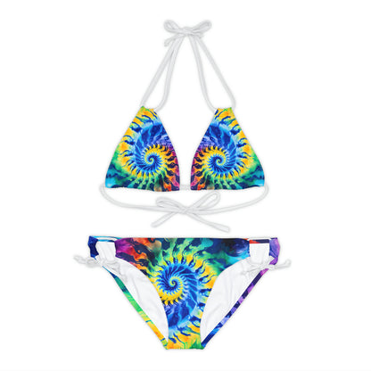 Spiral Tie-Dye Strappy Bikini Set
