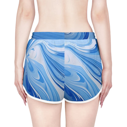 Blue & White Womens Relaxed Shorts
