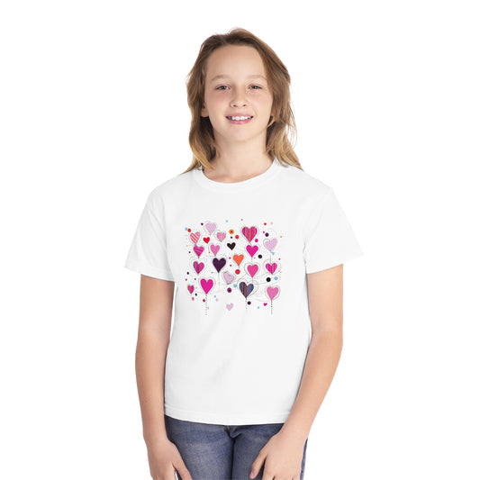 Girls Whimsical Hearts Midweight Tee