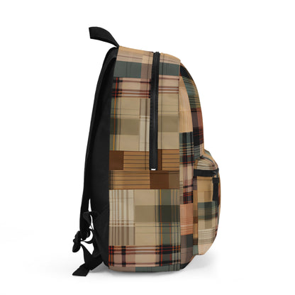 Abstract Plaid Backpack