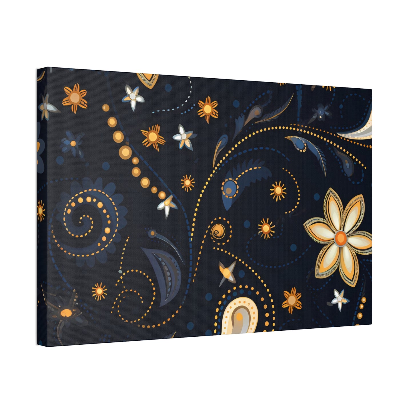 Dark Blue Flowery Paisley