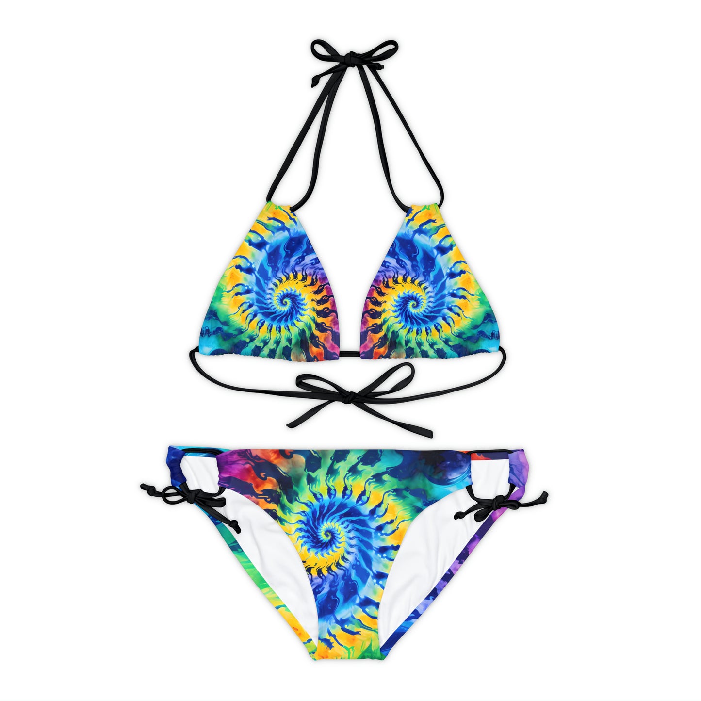 Spiral Tie-Dye Strappy Bikini Set