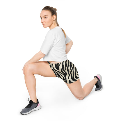 Zebra Print Womens Workout Shorts