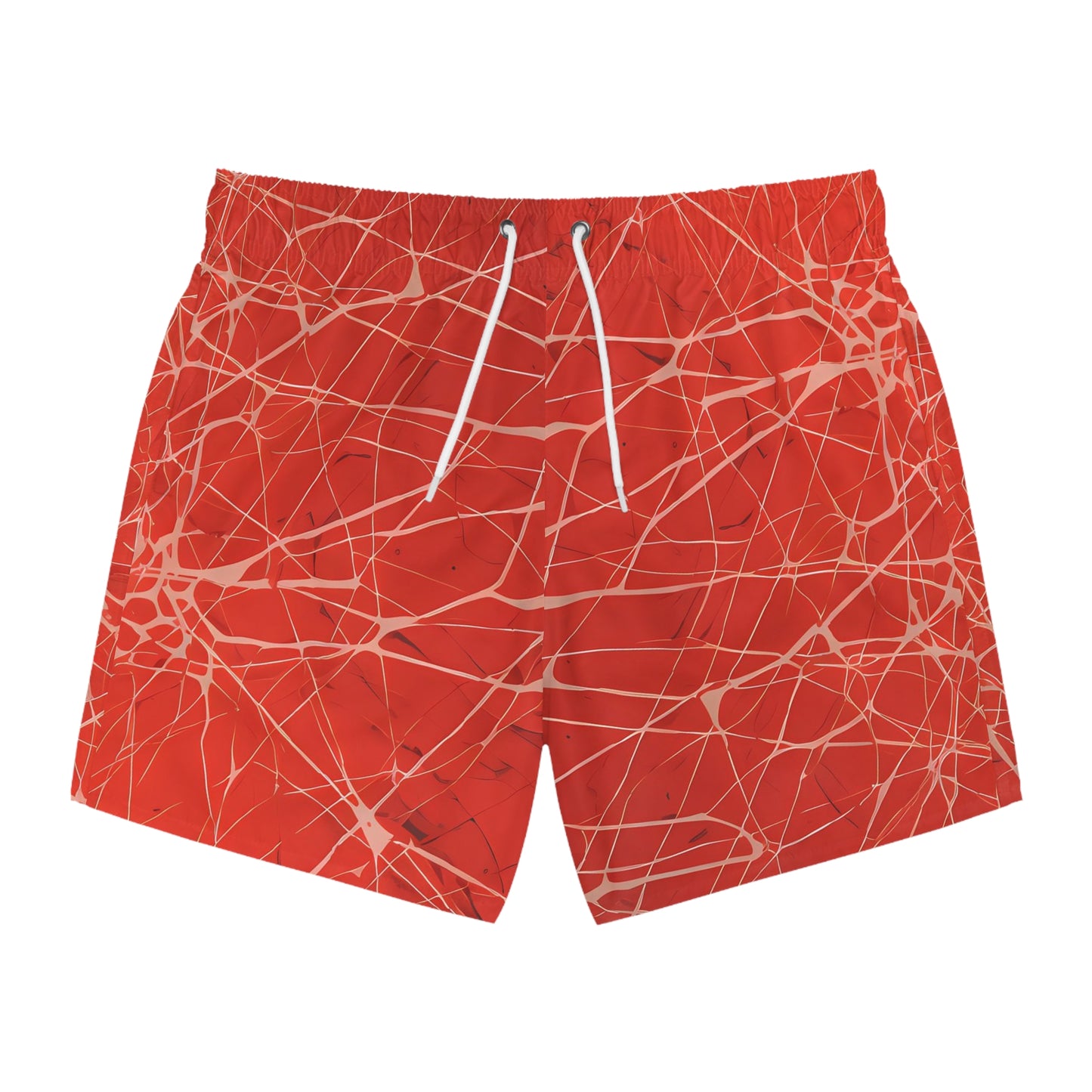 Red Fractured Swim Trunks