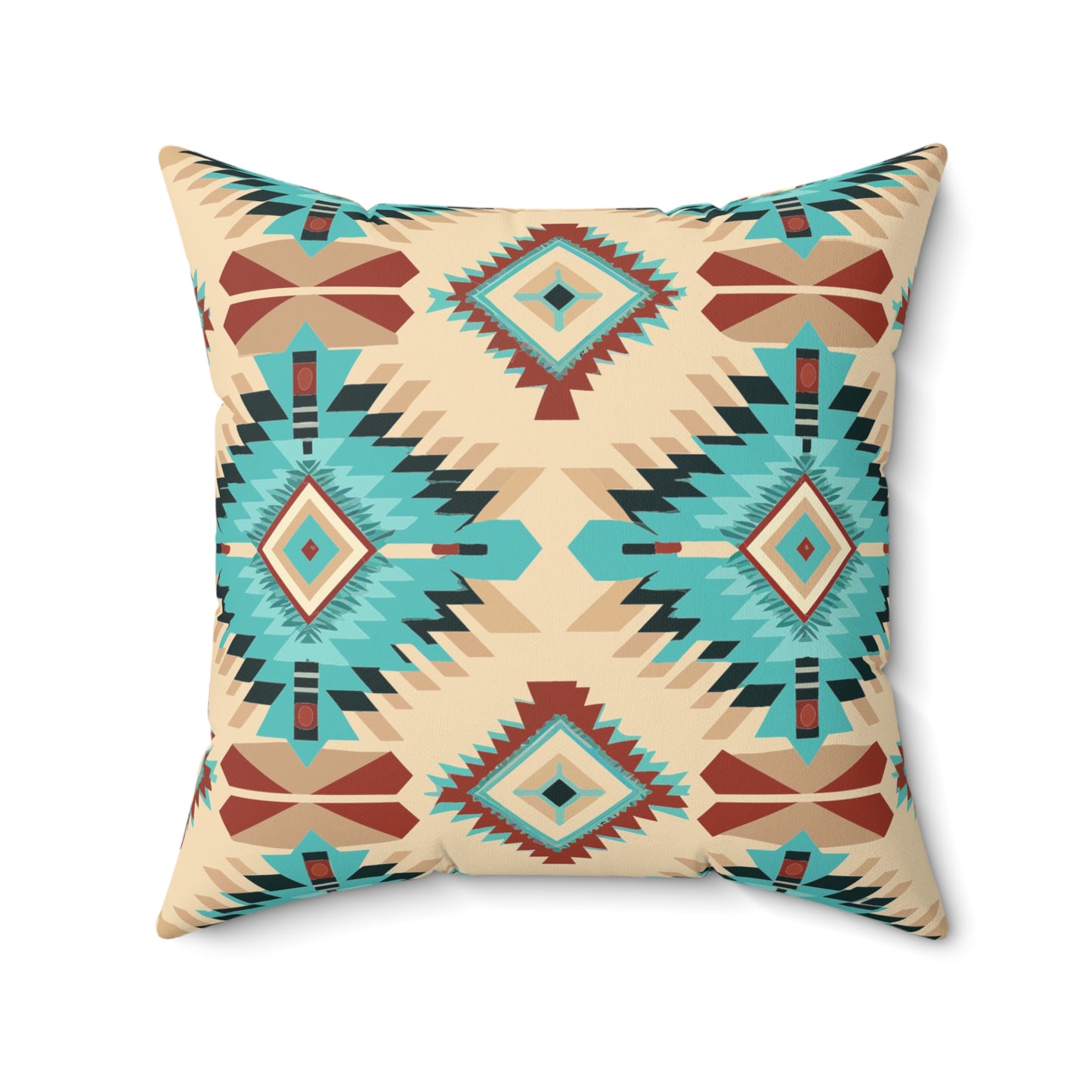 Turquoise Oasis Faux Suede Square Pillow