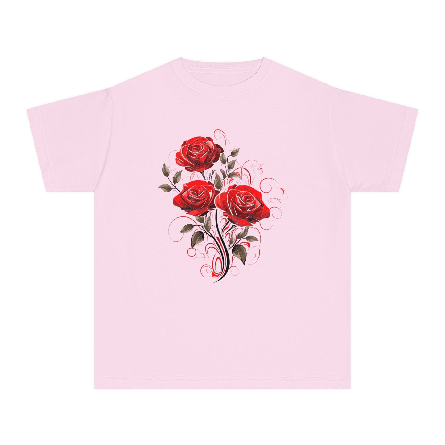 Girls Red Roses Midweight Tee