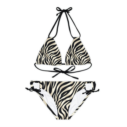 Zebra Print Strappy Bikini Set