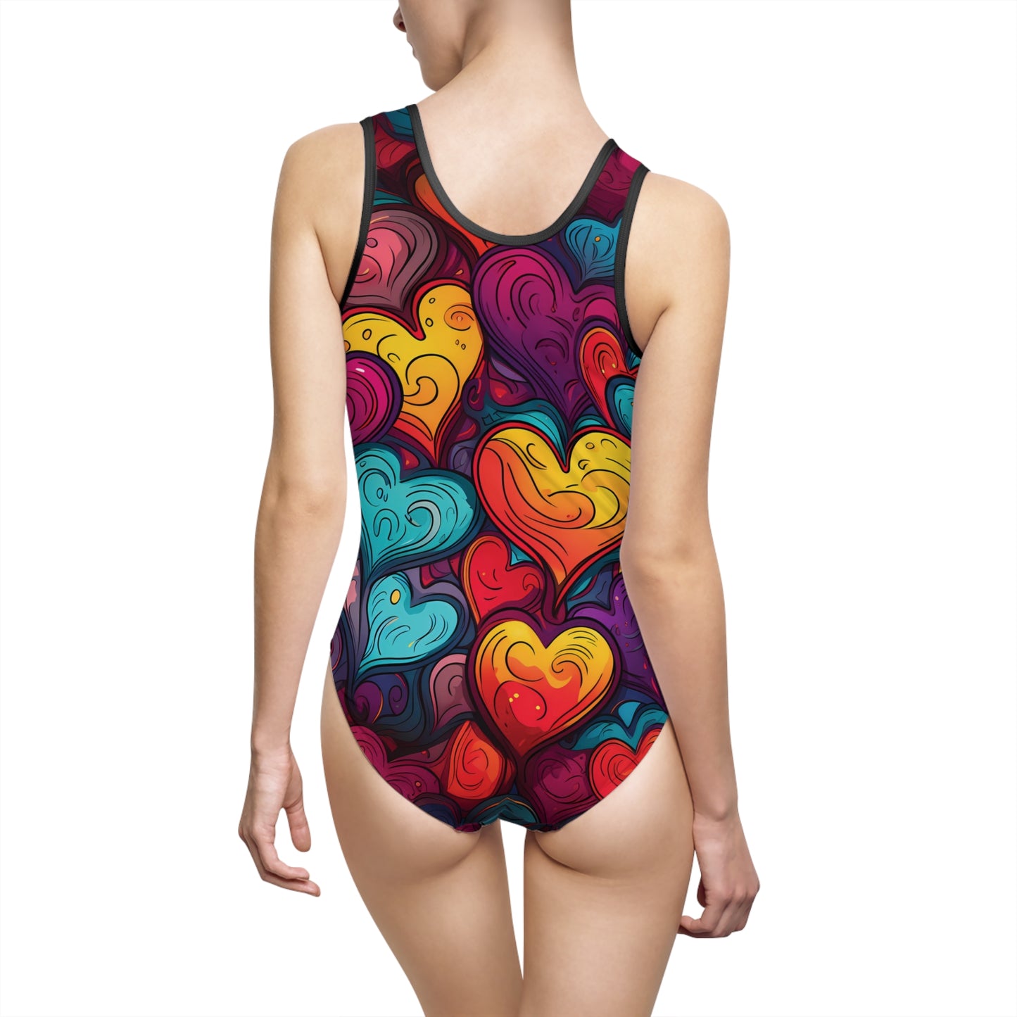 Colorful Hearts One-Piece Swimsuit