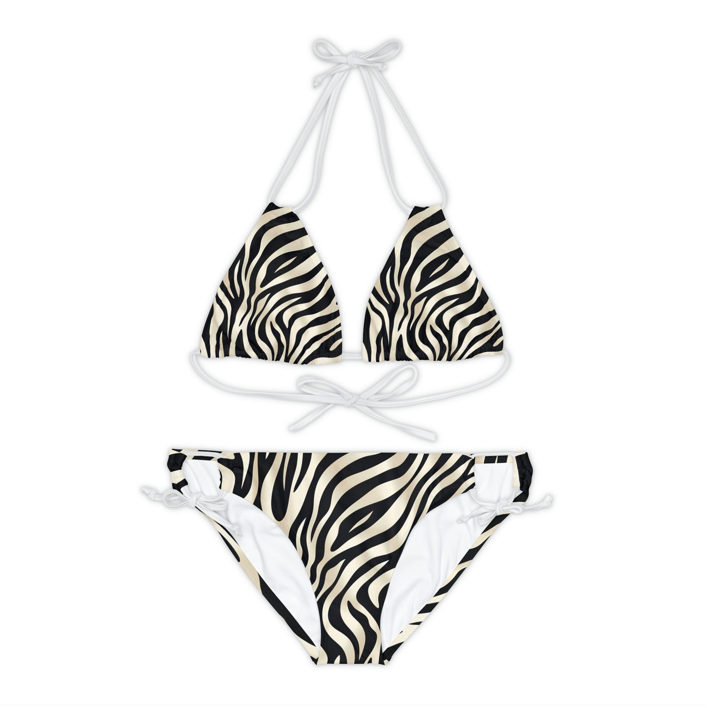 Zebra Print Strappy Bikini Set