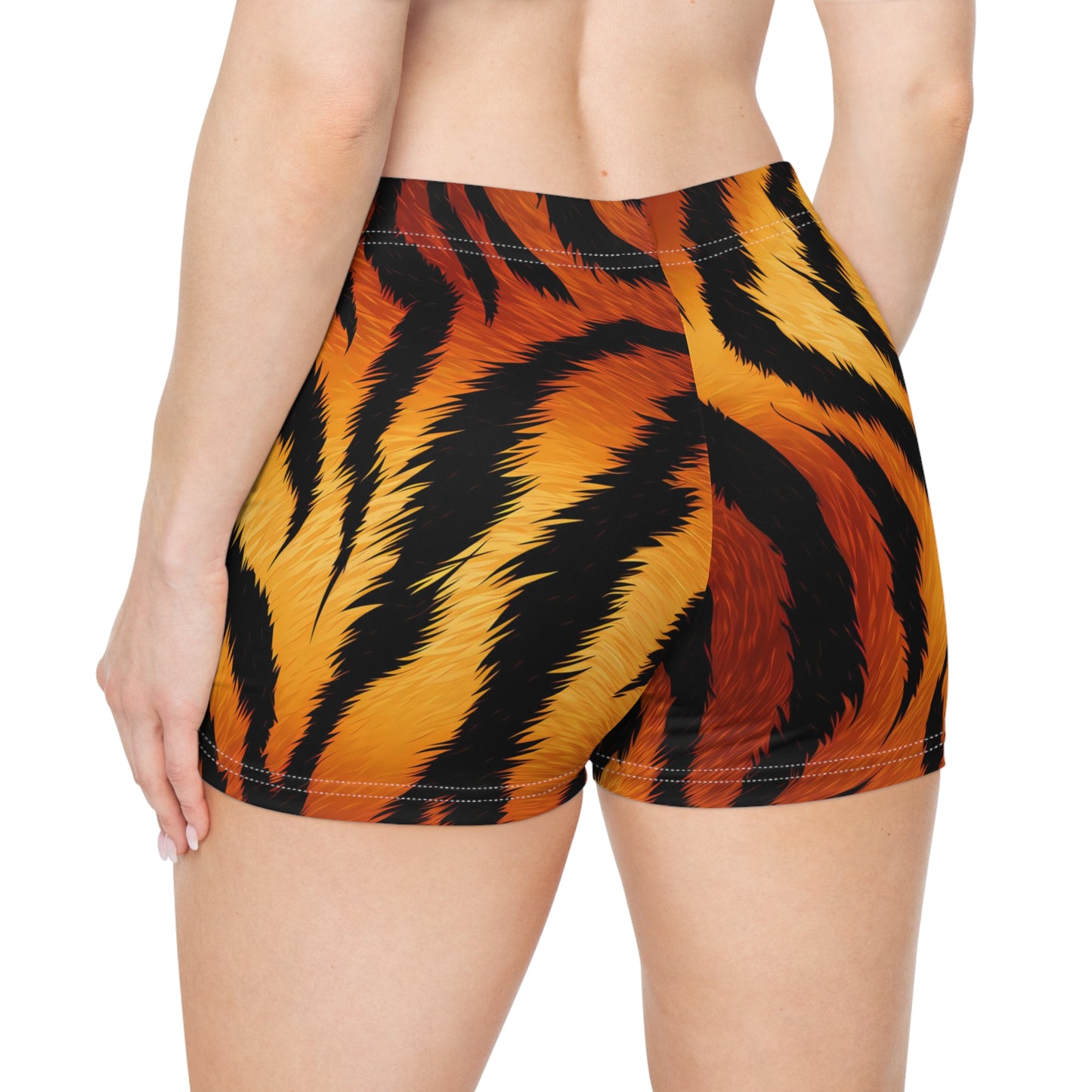 Tiger Print Womens Workout Shorts
